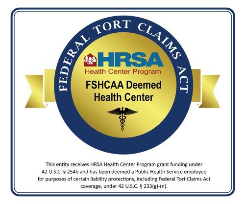 HRSA Federal Tort Claims Act Deemed Health Center Badge for Health Center Program Funding Notice