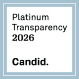 Platinum Transparency 2026 Candid Award Badge with blue framed typography design